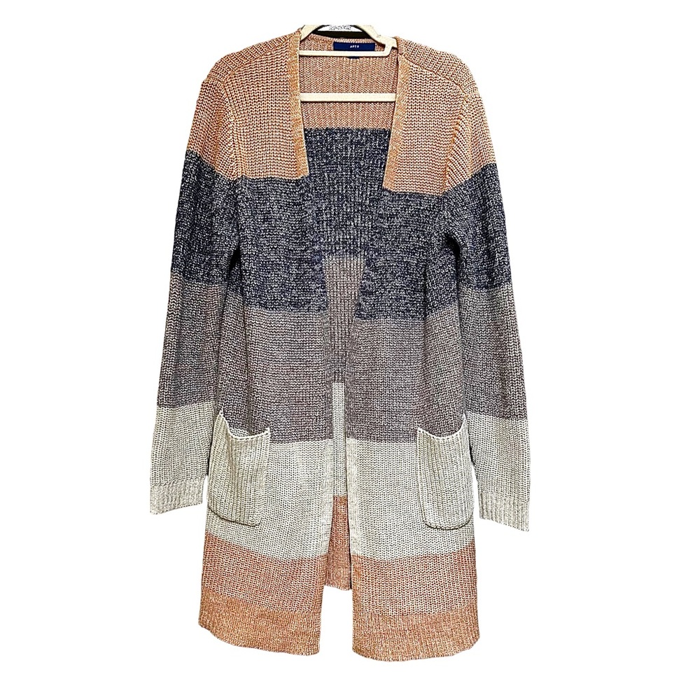 Apt 9 Multi Colored Striped Duster Cardigan Size XL